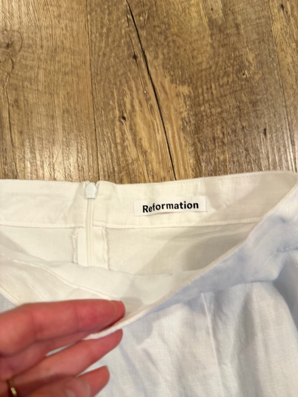 Reformation Yucca Linen Midi Skirt in White Size 0 see description - Picture 3 of 8